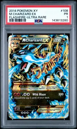 2014 Pokemon XY M Charizard EX Flashfire 108/106 PSA 1 - Image 1
