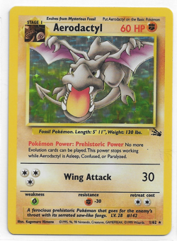 Pokemon Fossil Aerodactyl Holo Foil TCG # 1/62 NM-MT Never Played With - Image 1