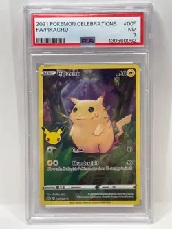 Pokemon TCG Celebrations Pikachu 005/025 PSA 7 NM - Image 1