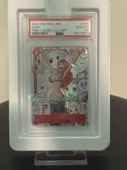 Namco One Piece Nami OP01-016 Premium Booster Manga Alt Art Foil PSA 10 Japanese - Image 1