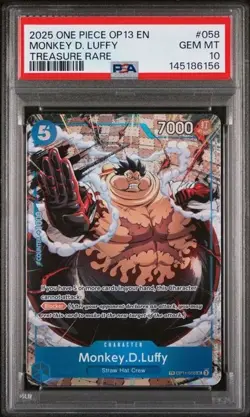 PSA 10 ONE PIECE OP13-CARRYING ON HIS WILL TREASURE RARE MONKEY D. LUFFY - Image 1