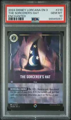 2024 DISNEY LORCANA EN 3-INTO THE INKLANDS ENCHANTED THE SORCERER'S HAT PSA 10 - Image 1