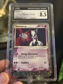 Mewtwo EX 2003 Ruby & Sapphire Holo Card 101/109 CGC 8.5 - Image 1