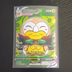 Pokemon Rowlet Pikachu VCOS Cosmaxx 03/055 Full Art Holo Card English FANART - Image 1