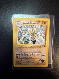 Pokemon TCG Giovanni's Machamp Holo Unlimited Rare Card Gym Challenge - Image 5
