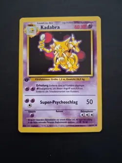 Pokemon Kadabra Card Base Set German 1st Edition Card 32/102 NM - Image 1