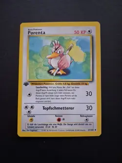 Pokemon German Base Set 1st Edition Farfetch'd (Porenta) Card 27/102 NM - Image 1