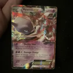 Pokemon Mewtwo Basic EX Breakthrough Ultra Rare Card 62/162 170 HP Holo - Image 1