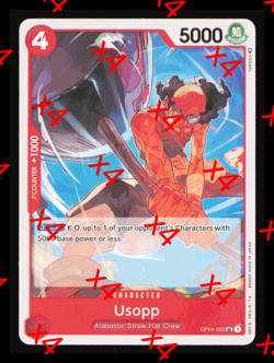 4X Playset One Piece Card Game Usopp OP04-003 Uncommon NM - Image 1