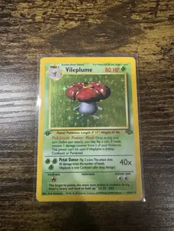 1st Edition Vileplume 15/64 Holo Jungle Set Pokemon Card WOTC LP - Image 1