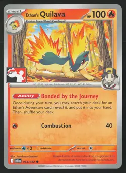 Pokemon Ethan's Quilava 033/182 Prize Pack Series 8 Card Non-Holo Pack Fresh NM - Image 1