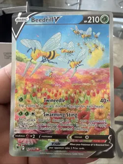 Pokemon TCG Beedrill v Astral Radiance Holo Ultra Rare Card 161/189 NM Condition - Image 1