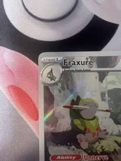 Pokemon TCG Fraxure Card 077/064 IR Sv: Shrouded Fable 2024 NM Condition - Image 4