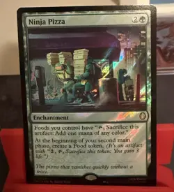 Ninja Pizza (Surge Foil) Commander: Teenage Mutant Ninja Turtles MTG MINT - Image 1