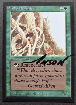 SIGNED MtG Magic A Maddocks _ Beta CE _ Artist Proof _ WALL OF BRAMBLES _ 1/50! - Image 2
