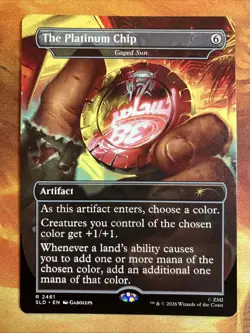 MTG Borderless The Platinum Chip - Caged Sun Secret Lair: X Fallout®!! - Image 1