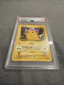 1999 Pokemon Base Yellow Cheeks PIKACHU Card #58 PSA 9 - Image 3