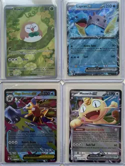 Pokemon ex & Holo Lot Rowlet Lapras ex Starmie ex Meowth ex NM 4 Cards - Image 1