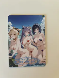 Genshin Impact Girls Liquid Fantasy Card Set Yoimiya Yelan Keqing - Image 1