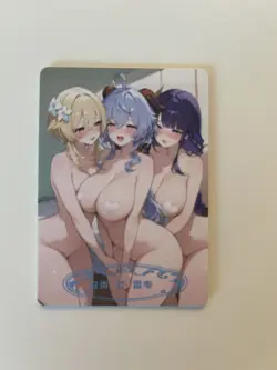 Genshin Impact Girls Liquid Fantasy Card Set Lumine Ganyu Raiden Shogun - Image 1