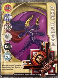Bakugan New Vestroia | Percival Field 🥇 Darkus | Gold Gate Card | 9/48n - Image 2