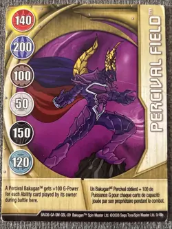 Bakugan New Vestroia | Percival Field 🥇 Darkus | Gold Gate Card | 9/48n - Image 3