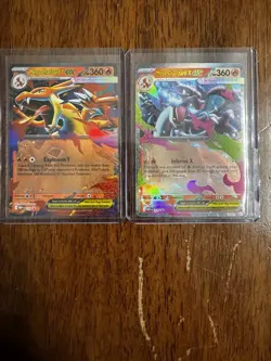 Pokemon TCG EX Holo Card Lot Mega Charizard X EX Mega Charizard Y EX Promo - Image 1