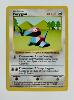 Porygon 1999 Pokemon Game Shadowless Base Set #39/102 * Near Mint - Image 1