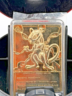 1999 Pokemon 23K Gold Plated Mewtwo Card w/ Pokeball Display Burger King - Image 2