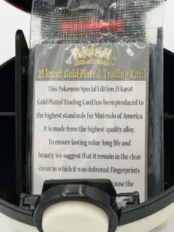 1999 Pokemon 23K Gold Plated Mewtwo Card w/ Pokeball Display Burger King - Image 3