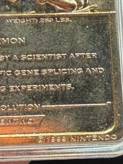 1999 Pokemon 23K Gold Plated Mewtwo Card w/ Pokeball Display Burger King - Image 5