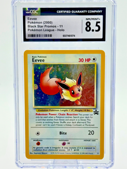 VINTAGE HOLO 2000 ENG Pokemon WOTC Black Star Promo #11 Eevee CGC 8.5 NM/MINT+ - Image 1