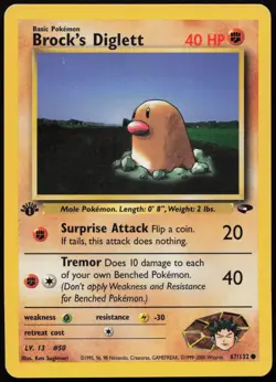 Brock's Diglett [1st Edition] #67 Gym Challenge Pokemon Card - Image 1