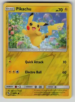 Pikachu 19/68 Common Hidden Fates Pokemon Reverse Holo NM - Image 1