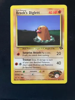 Brock's Diglett 67/132 Common Gym Challenge Pokemon Lightly Played - Image 2