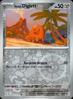Alolan Diglett 122/191 Reverse Holo - Pokemon SV08: Surging Sparks NM - Image 1