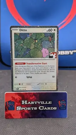 POKEMON ~ DITTO ~ 132/165 ~ PLAY STAMPED PRIZE PACK SERIES HOLO ~ NM - Image 1