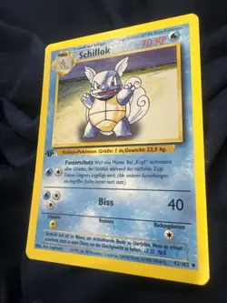 Pokemon TCG Wartortle Schillok Base Set 1st Edition 42/102 Uncommon Card German - Image 1