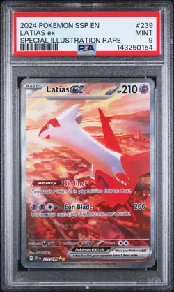 2024 POKEMON SSP EN-SURGING SPARKS #239 LATIAS ex SIR PSA 9 - Image 1