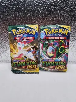 Pokemon TCG 2-Pack Lot Evolving Skies Sealed Single Booster Packs - Image 1