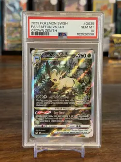 POKEMON LEAFEON VSTAR GG35/GG70 GALARIAN GALLERY CROWN ZENITH PSA 10 GEM MINT - Image 1