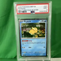 2025 Pokemon MEP EN Psyduck Meg Three Pack Blister #007 PSA 9 - Image 1