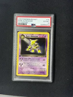 2000 Pokemon Team Rocket 1st Edition Dark Alakazam Non-Holo 18/82 PSA 6 - Image 1