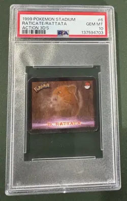 1999 Pokemon Stadium Action 3D's - Raticate/Rattata PSA 10 (POP 1) - Image 1