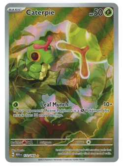 POKEMON TCG CATERPIE 172/165 ILLUSTRATION RARE SCARLET & VIOLET 151 - Image 1