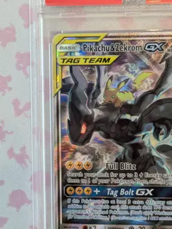 Pokemon Pikachu & Zekrom GX SM Black Star Promo TAG TEAM Holo SM168 PSA 9 240 HP - Image 3