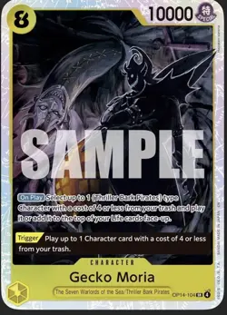 One Piece TCG Gecko Moria English OP14-104 SR Azure Sea's Seven NM - Image 1