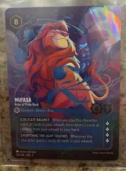 Mufasa Ruler of Pride Rock #217 Disney Lorcana Shimmering Skies Enchanted LP - Image 1