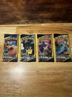 Pokemon Sun & Moon Team Up Booster Mini Packs art set Lot 4 Packs 3 Cards Each - Image 1