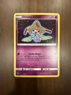 Pokemon Shining Jirachi 42/73 Shiny Holo Rare Shining Legends Basic Psychic Card - Image 1